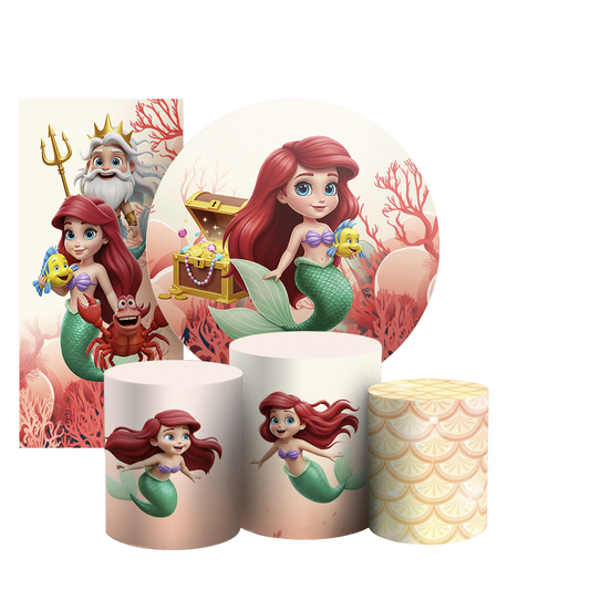 Arte Digital Painel de Festa - Princesa Ariel Pequena Sereia 805581