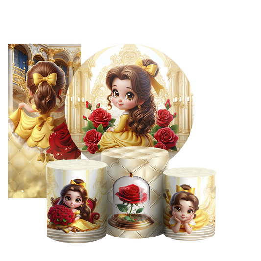 Arte Digital Painel de Festa - Princesa Bela 805584