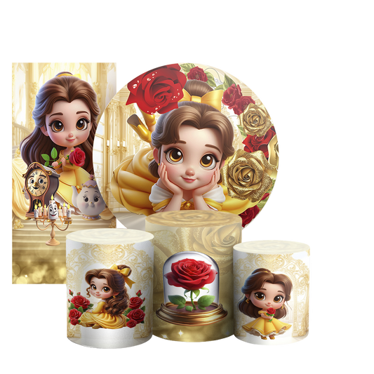 Arte Digital Painel de Festa - Princesa Bela 805586