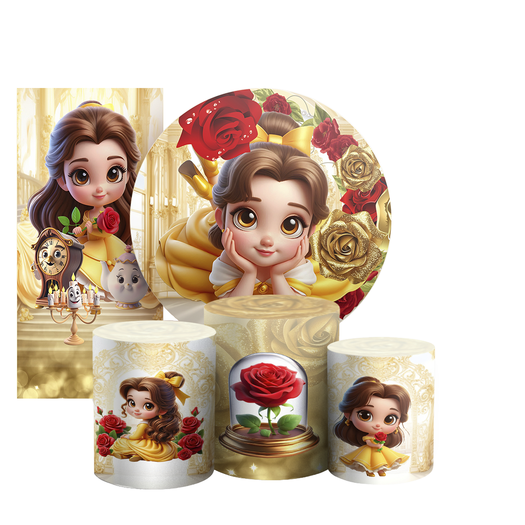 Arte Digital Painel de Festa - Princesa Bela 805586