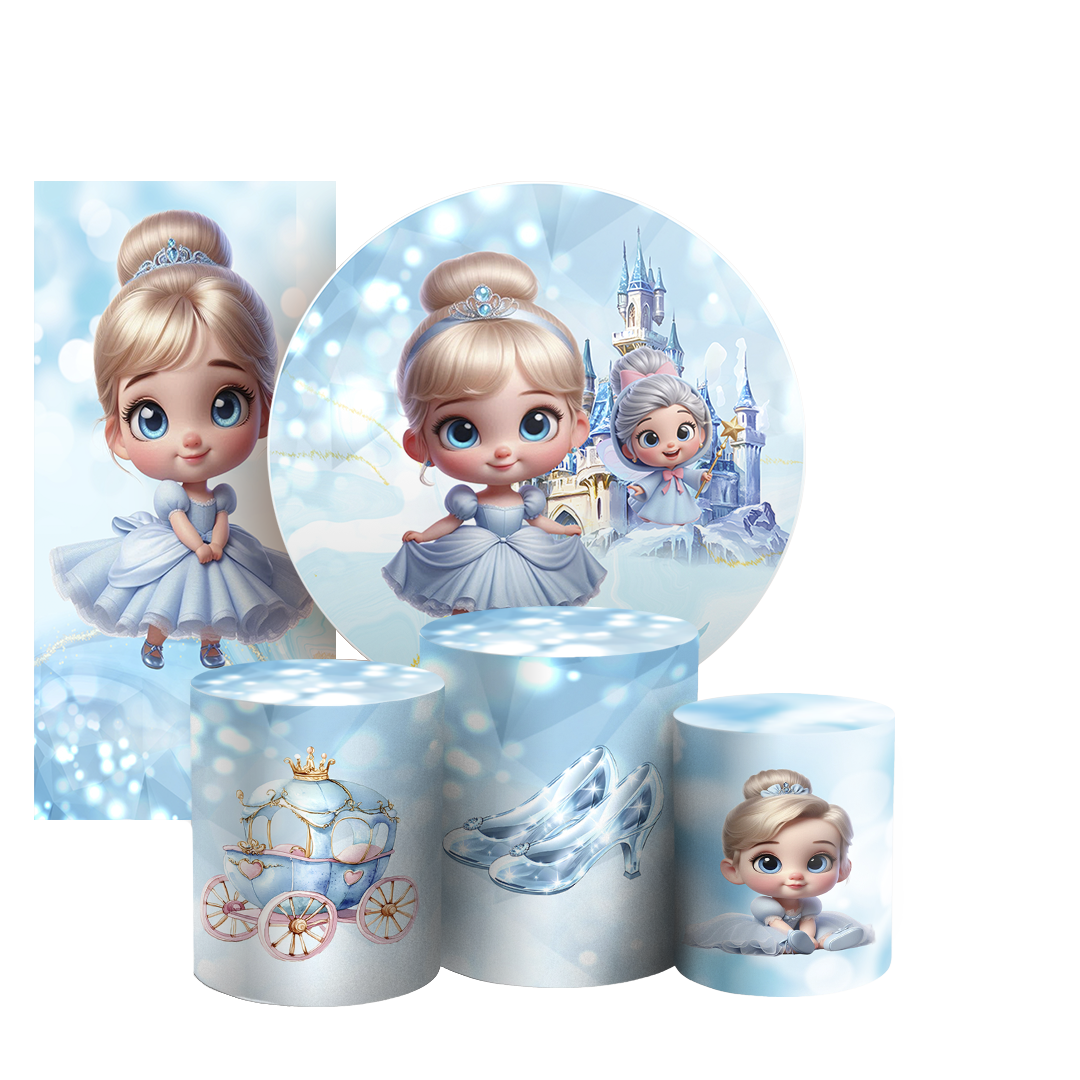 Arte Digital Painel de Festa - Princesa Cinderela 805587