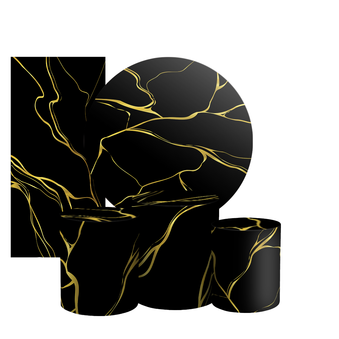 Arte Digital Painel de Festa - Marmore Dourado 805705