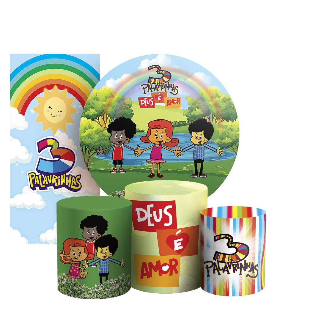 Arte Digital Painel de Festa - 3 Palavrinhas 805754