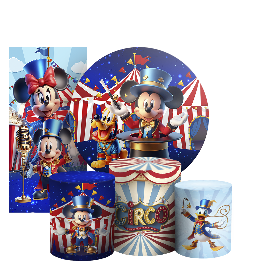 Arte Digital Painel de Festa - Mickey E Minnie Circo 805860