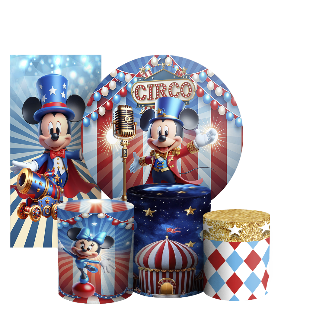Arte Digital Painel de Festa - Mickey E Minnie Circo 805861