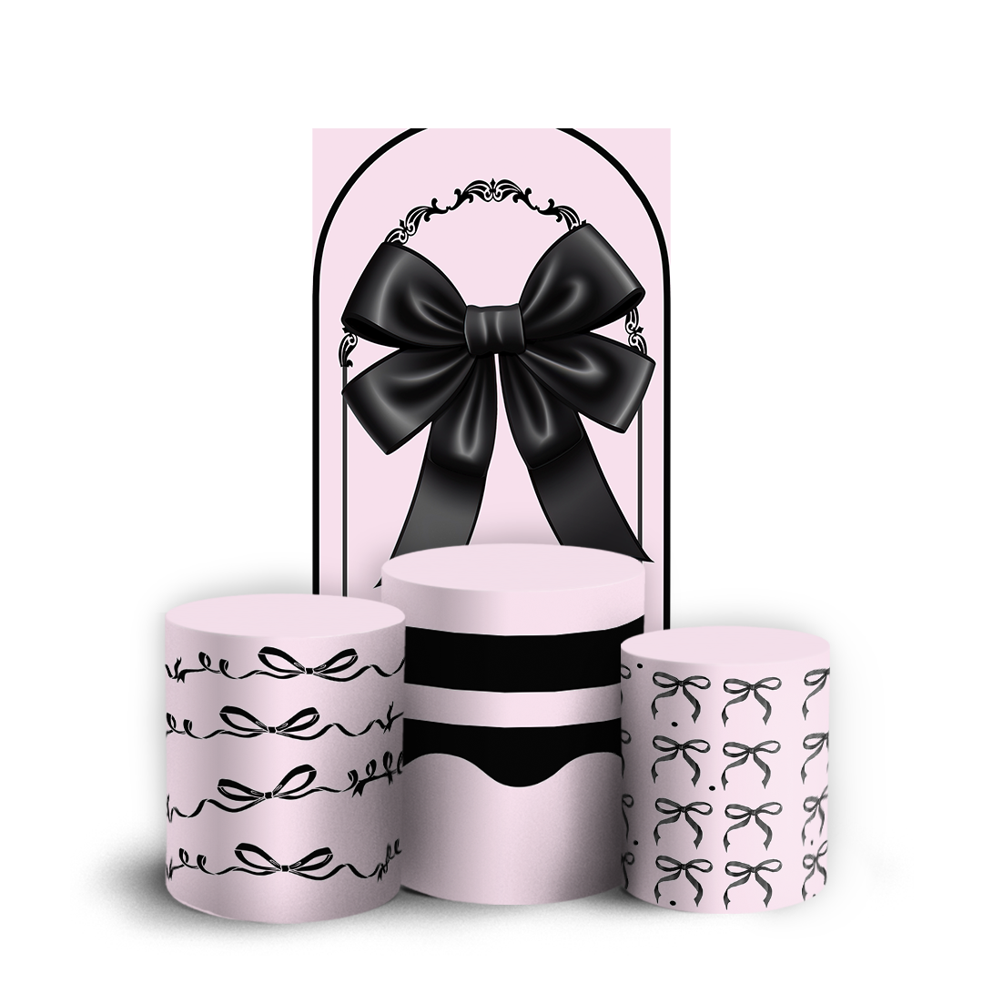 Arte Digital Painel de Festa - Laço Rosa 805961