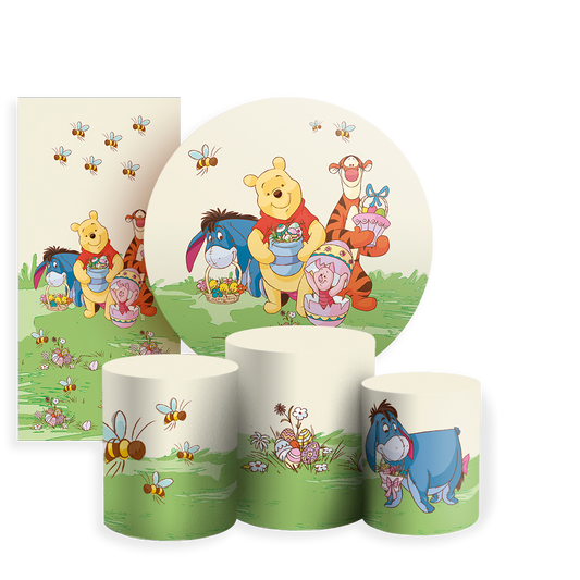 Arte Digital Painel de Festa - Ursinho Pooh Pascoa 802703