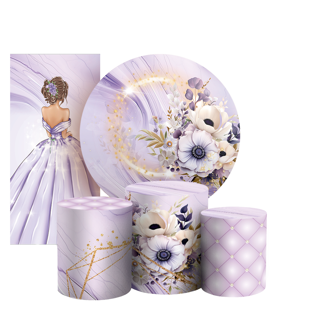 Arte Digital Painel de Festa - 15 Anos Floral 802757