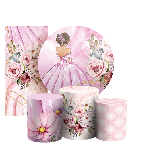 Arte Digital Painel de Festa - 15 Anos Floral 802758