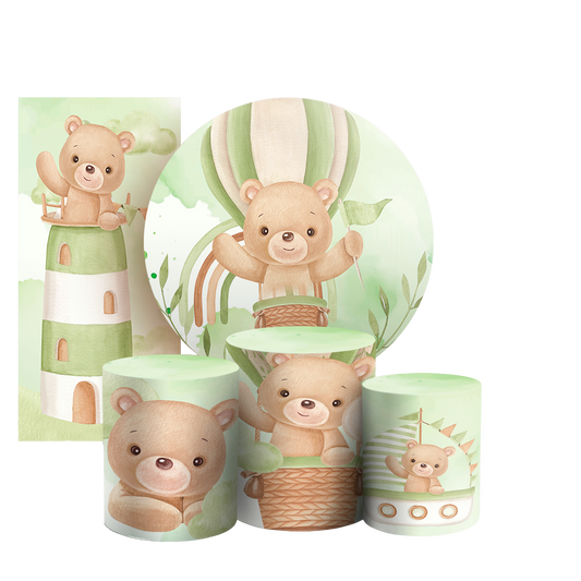 Arte Digital Painel de Festa - Urso Verde 802862