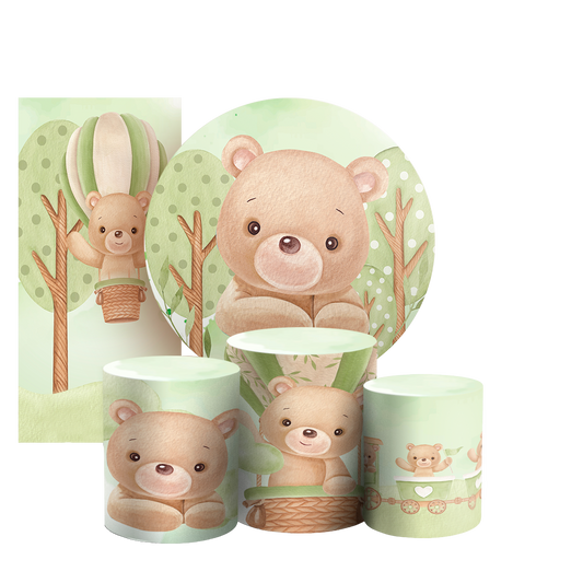 Arte Digital Painel de Festa - Urso Verde 802865