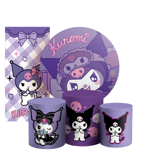 Arte Digital Painel de Festa - Kuromi Lilas 802947