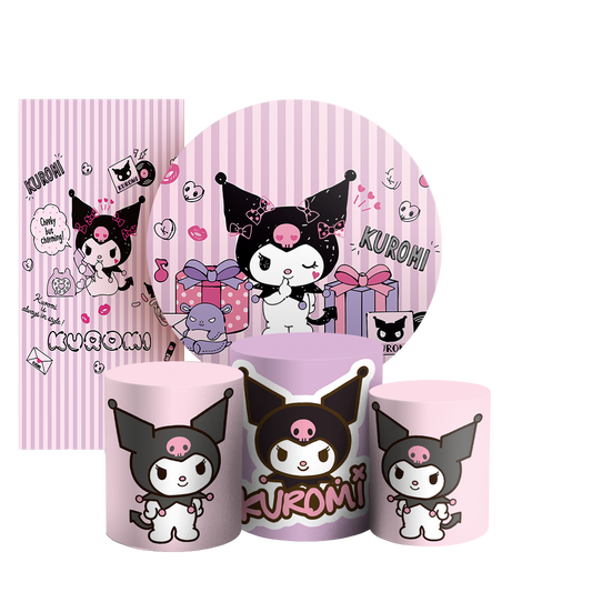 Arte Digital Painel de Festa - Kuromi Rosa 802948