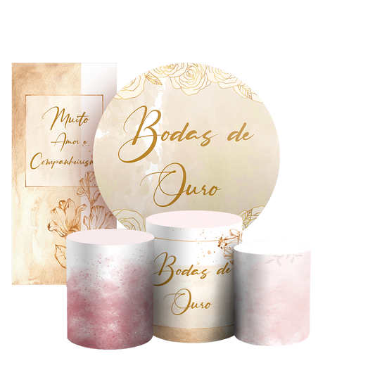 Arte Digital Painel de Festa - Bodas de Ouro 802983