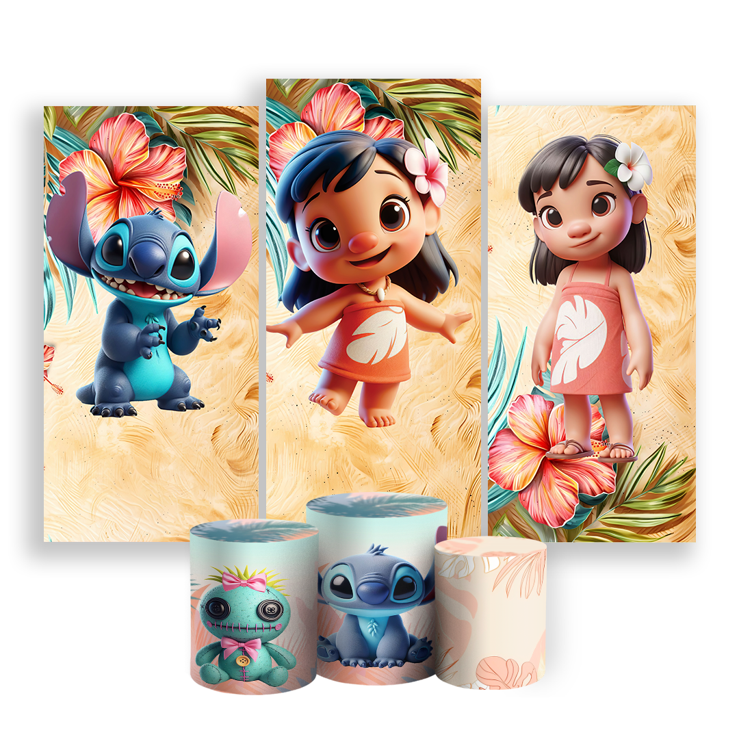 Arte Digital Painel de Festa - Lilo E Stitch 803010