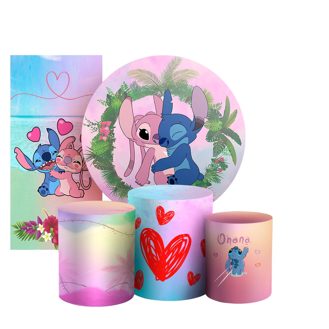 Arte Digital Painel de Festa - Lilo e Stitch 803030