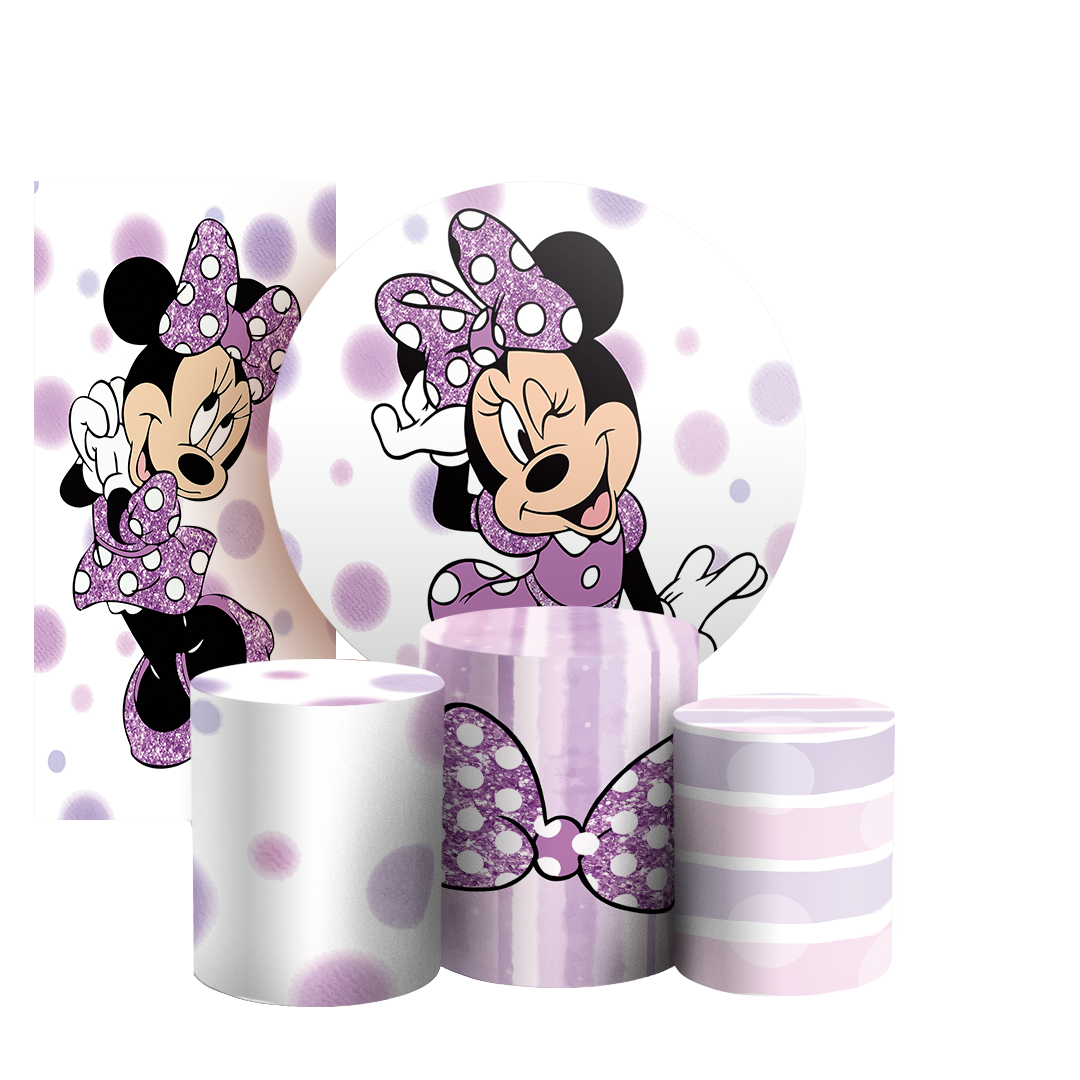 Arte Digital Painel de Festa - Minnie Lilas 803076