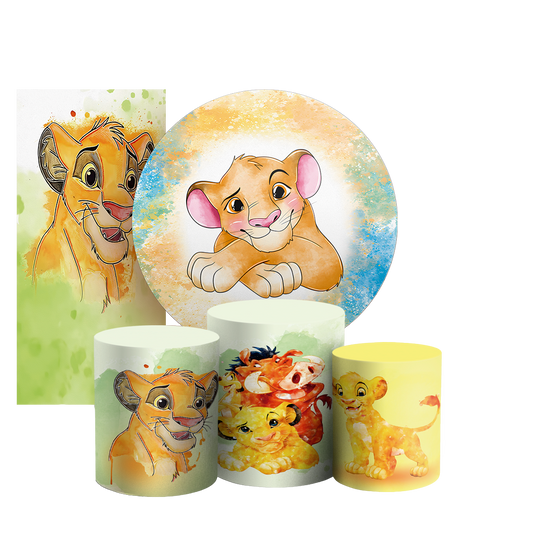 Arte Digital Painel de Festa - Rei Leao Aquarela 803198