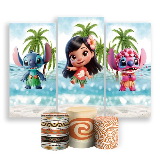 Arte Digital Painel de Festa - Lilo e Stitch  803270