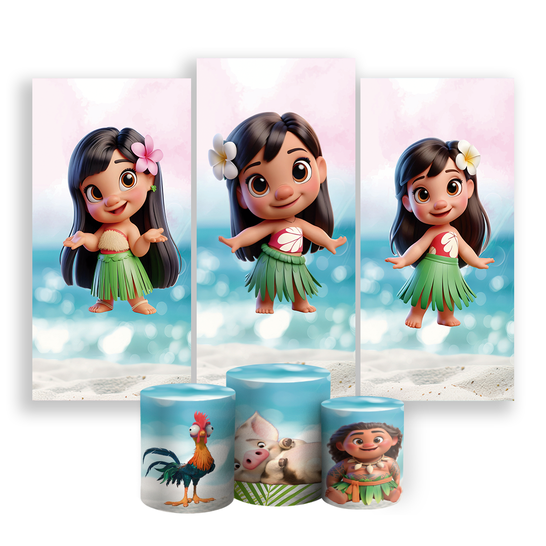 Arte Digital Painel de Festa - Lilo e Stitch  803271