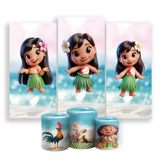 Arte Digital Painel de Festa - Lilo e Stitch  803271