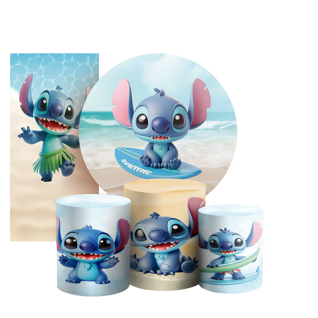 Arte Digital Painel de Festa - Lilo e Stitch  803272