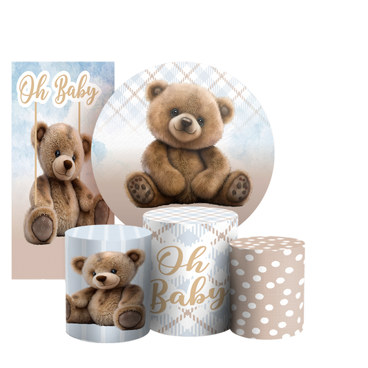 Arte Digital Painel de Festa - Oh Baby Urso  803279