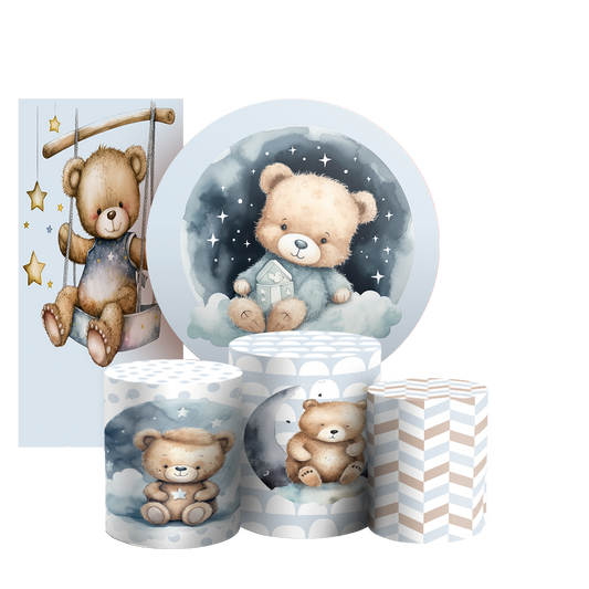 Arte Digital Painel de Festa - Urso Azul  803284