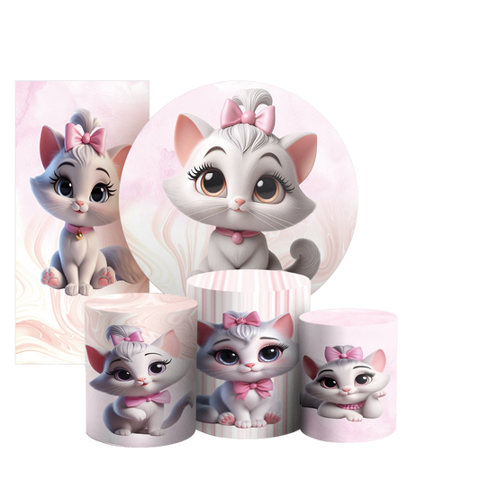 Arte Digital Painel de Festa - Gatinha 803329