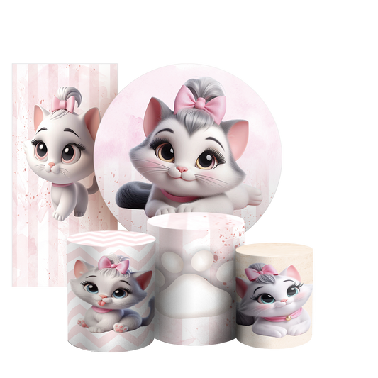 Arte Digital Painel de Festa - Gatinha 803330