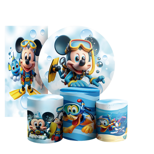 Arte Digital Painel de Festa - Mickey Fundo Mar 803413
