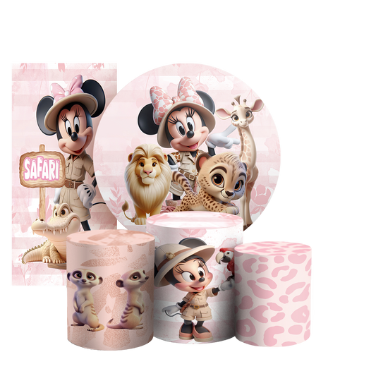 Arte Digital Painel de Festa - Minnie Safari 803417