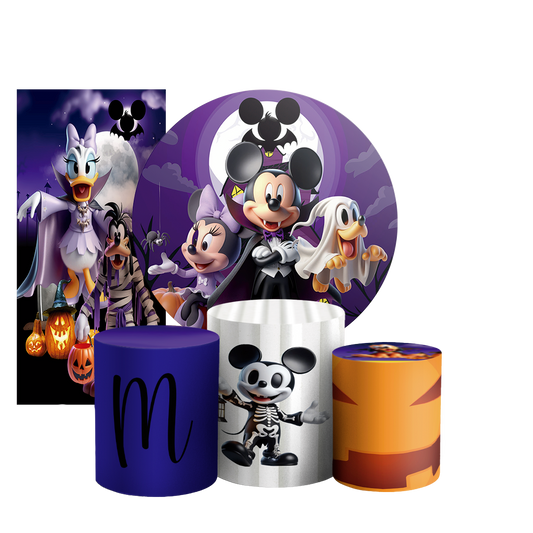 Arte Digital Painel de Festa - Mickey Dia das Bruxas Halloween 803444