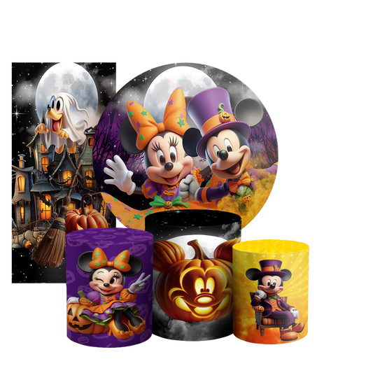 Arte Digital Painel de Festa - Mickey Dia das Bruxas Halloween 803445
