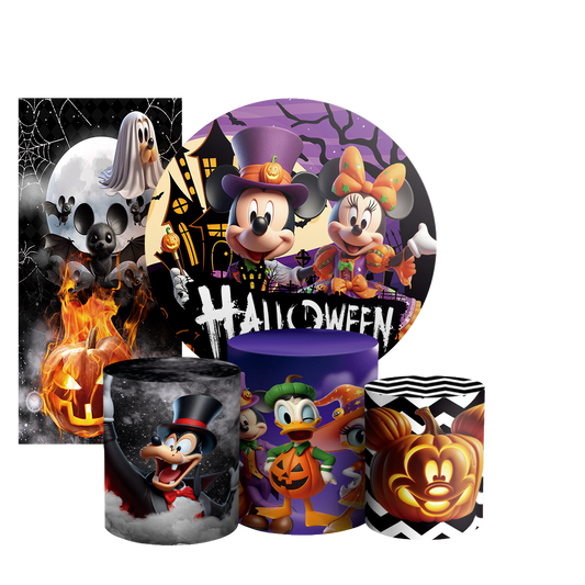 Arte Digital Painel de Festa - Mickey Dia das Bruxas Halloween 803446