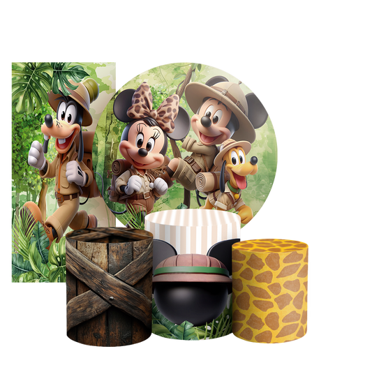 Arte Digital Painel de Festa - Mickey Safari 803454
