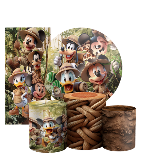 Arte Digital Painel de Festa - Mickey Safari 803456
