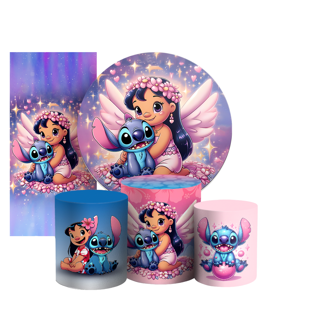 Arte Digital Painel de Festa - Lilo Stitch 803504