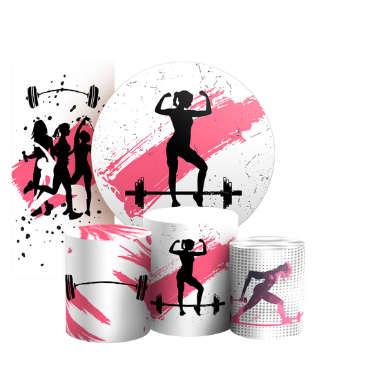 Arte Digital Painel de Festa - Mulher Academia 803505