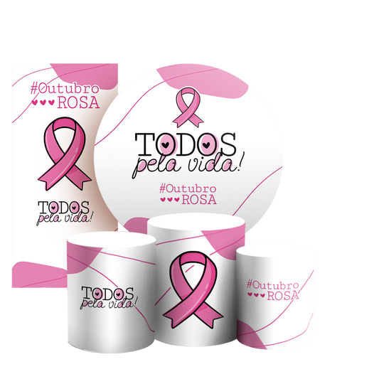 Arte Digital Painel de Festa - Outubro Rosa 803550