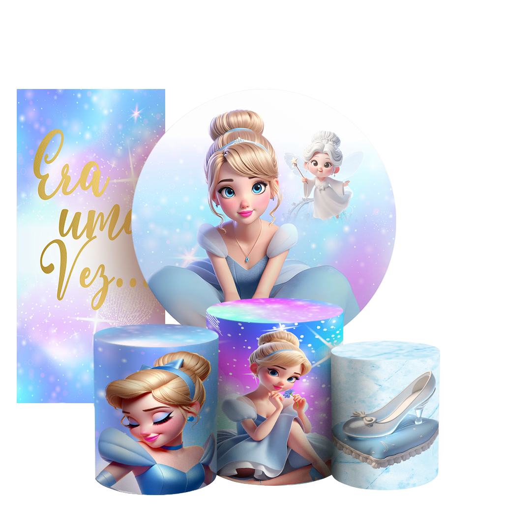 Arte Digital Painel de Festa - Princesa Cinderela 803568