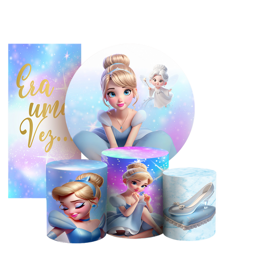 Arte Digital Painel de Festa - Princesa Cinderela 803568