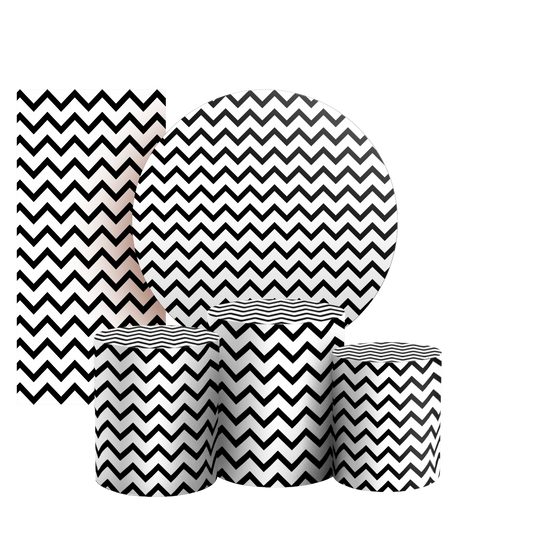 Arte Digital Painel de Festa - Fundo Chevron Zig Zag 803682