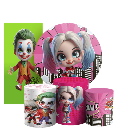 Arte Digital Painel de Festa - Arlequina e Coringa 803784