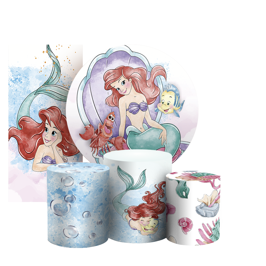 Arte Digital Painel de Festa - Princesa Ariel 804030