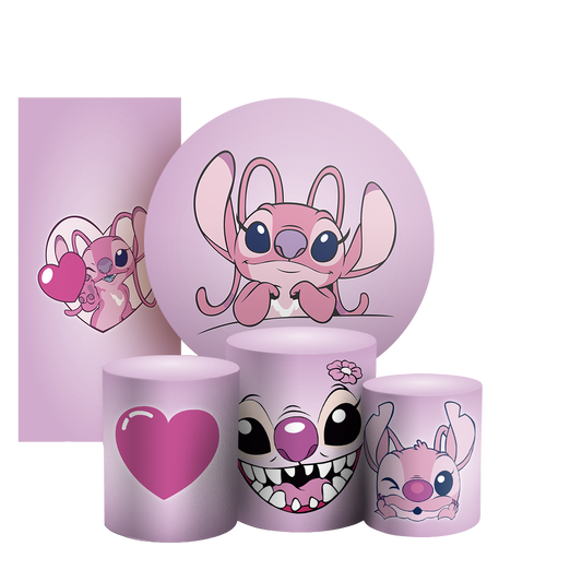 Arte Digital Painel de Festa - Lilo Stitch Angel 804037