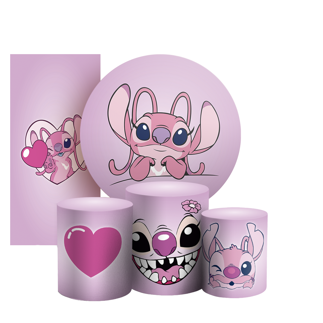 Arte Digital Painel de Festa - Lilo Stitch Angel 804037