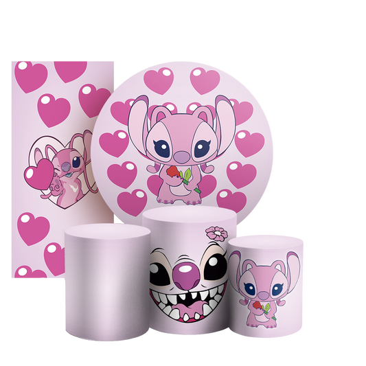 Arte Digital Painel de Festa - Lilo Stitch Angel 804038