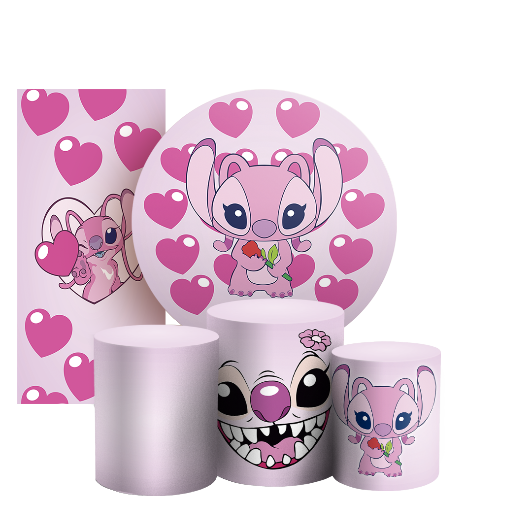 Arte Digital Painel de Festa - Lilo Stitch Angel 804038