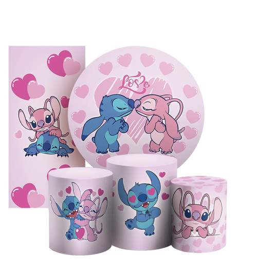 Arte Digital Painel de Festa - Lilo Stitch Angel 804039